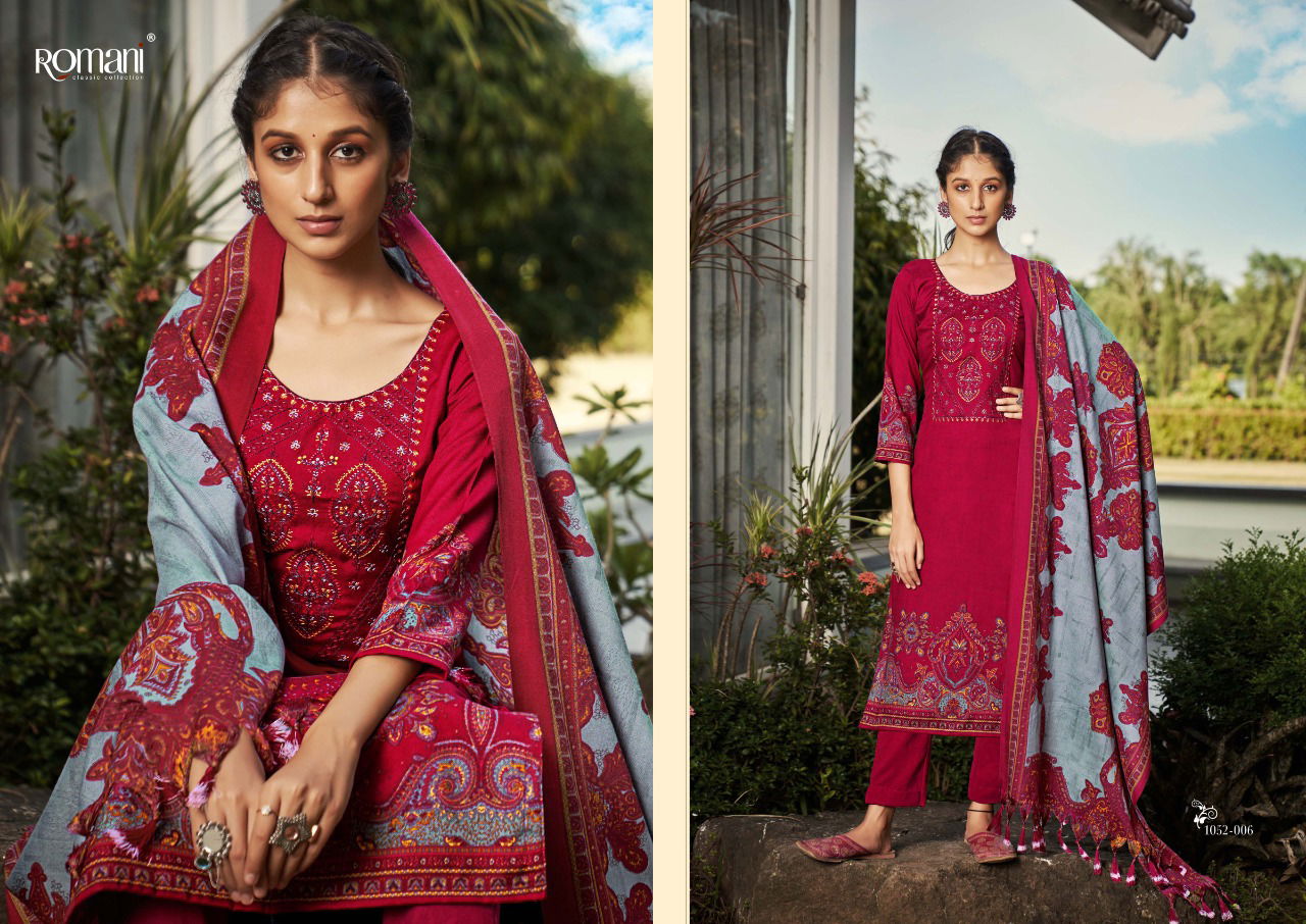 Romani Gulmarg Casual Wear Wollen Pashmina Wholesale Dress Material Collection